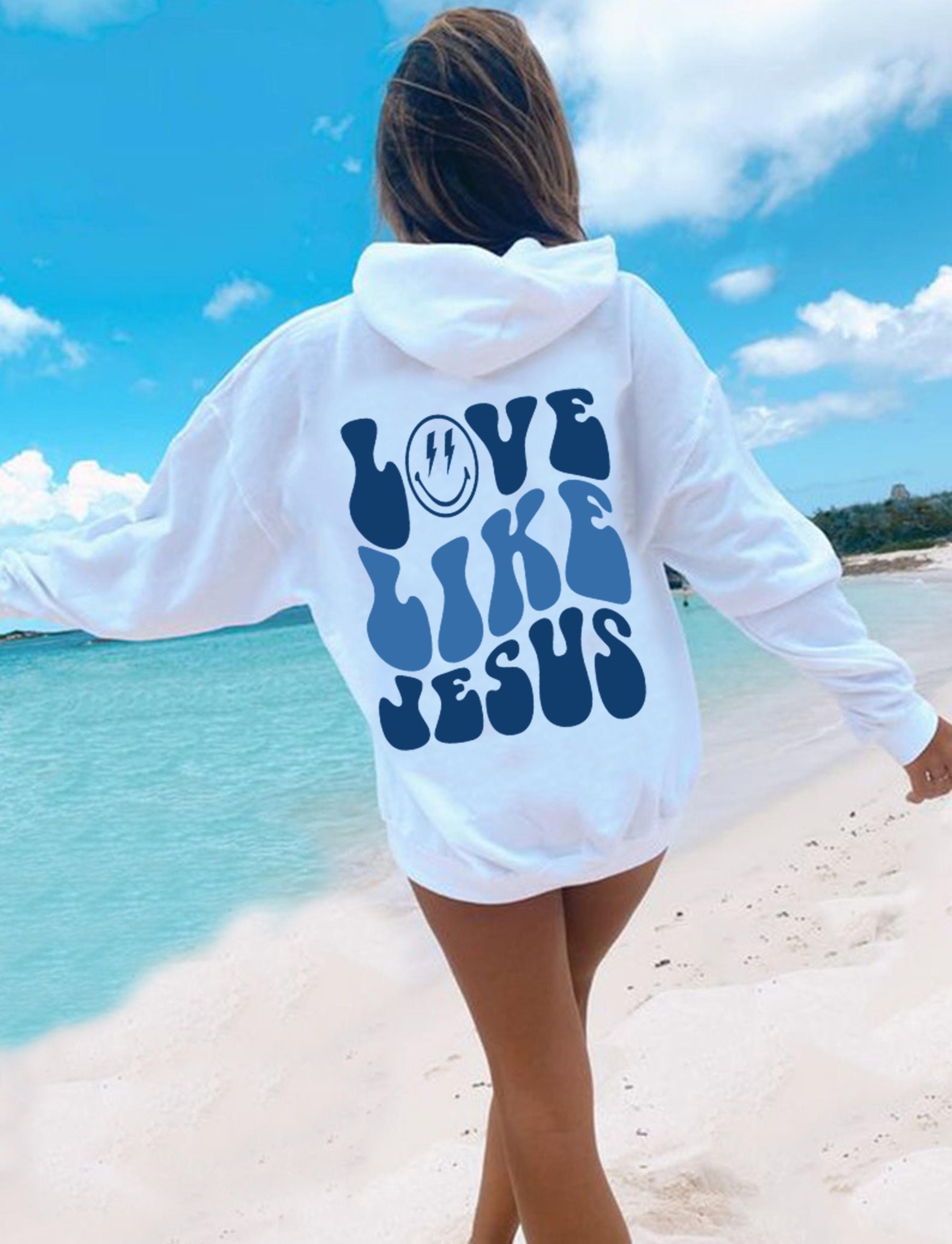 Love Like Jesus Hoodie, Trendy Hoodie, Love Hoodie, Aesthetic Sweatshirt, Words on Back Hoodie, Aesthetic Hoodie, Trendy Hoodie