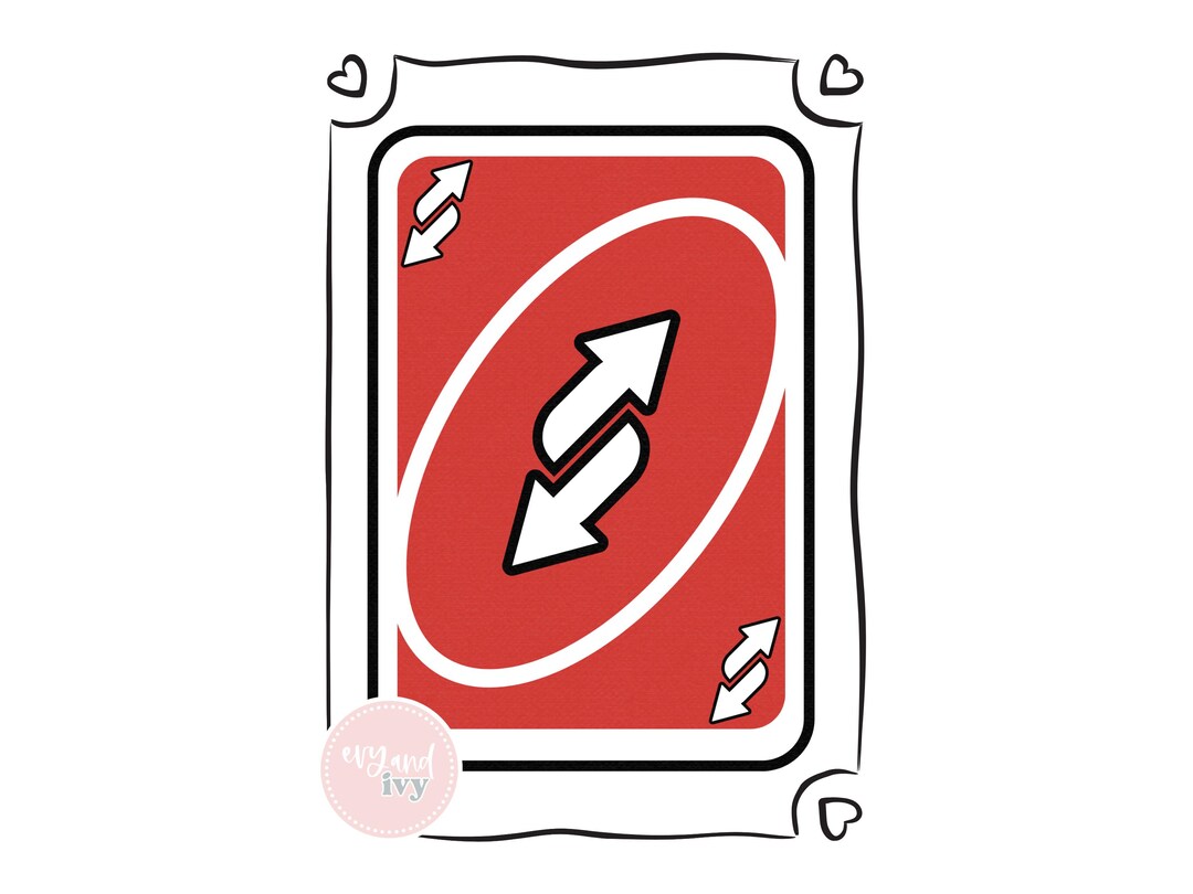 Red Reverse Card White Backround Reverse Card Red, Playful Game Decor, Digital Download Wall Art, Fun ...