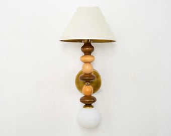 Aplique de pared Chic Cottage Decor, lámpara de pared con pantalla de estilo moderno de mediados de siglo, luminaria de pared para dormitorio, aplique enchufable, hermosa lámpara de pared