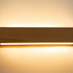 Solid Walnut Linear Wall Sconce, Wooden Wall Lights, Walnut Wood Wall Led Light,Dimmable Industrial Sconce, Wood Commercial Sconce,30x3x2 in