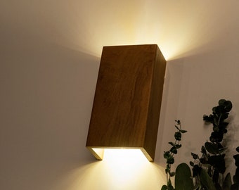 Walnuss Holz Wandleuchte, Holz Wandleuchten, Industrielle Dekor Beleuchtung, rustikale Massivholzleuchten, inklusive LED Birne (11 x 5 x 3 Zoll)