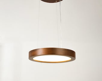 Modern Wood Dining Room Pendant Lighting, Mid-Century Ceiling Lamp, Rustic Home Decor Chandelier, Minimalist Natural Wood Pendant Lamp
