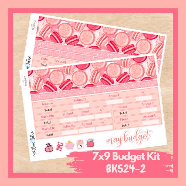 BK524-2 | MAY Design 2 2024 | Monthly Budget Stickers | 7x9 Erin Condren and Plum Paper | Cashless budgeting spreads