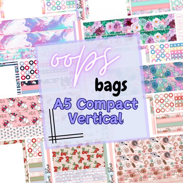 A5 COMPACT VERTICAL OOPS/Grab Bags || Erin Condren A5 Planner Stickers | Randomized, please read description
