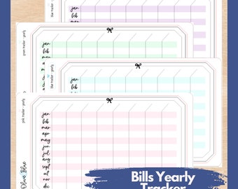 Bills Yearly Trackers - 2024 || Budget planner setup stickers