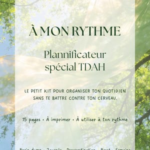 Printable French ADHD Planner | Daily and Weekly Planner, Brain Dump, Organization, Anti-Procrastination | Printable PDF