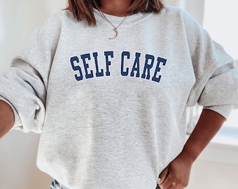 Sweat-shirt de soins personnels Sweat-shirt de santé mentale Sweat-shirt tendance Sweat-shirt émotionnel Y2k Sweat-shirt Preppy Crewneck Sweat-shirt Preppy