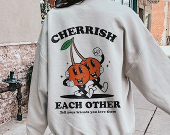 Cherrish mutuamente sudadera de salud mental Be Kind sudadera VSCO sudadera Y2k sudadera con capucha de cuidado personal con palabras en la espalda