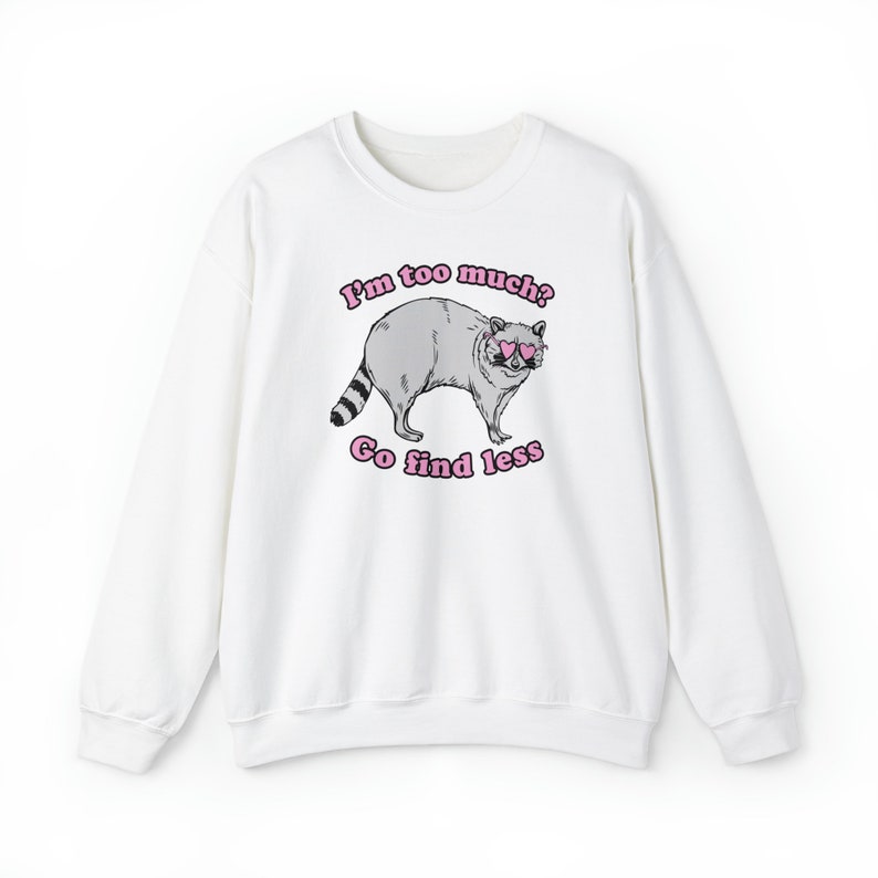 Sono troppo andare a trovare meno procione felpa divertente meme camicia Weirdcore Ironic Tee Weird Stuff Clowncore Possum Opossum girocollo maglione immagine 3