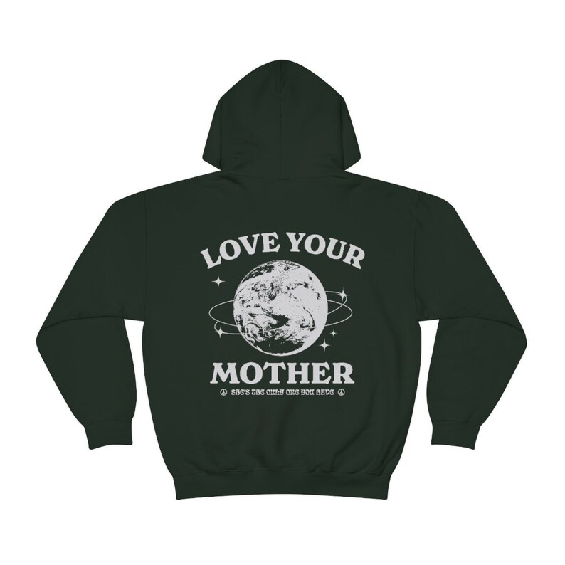 Love Your Mother Granola Girl Aesthetic Hoodie Save The Planet Climate Change VSCO Hoodie Vegan Retro Hoodie Earth Day Shirt image 6