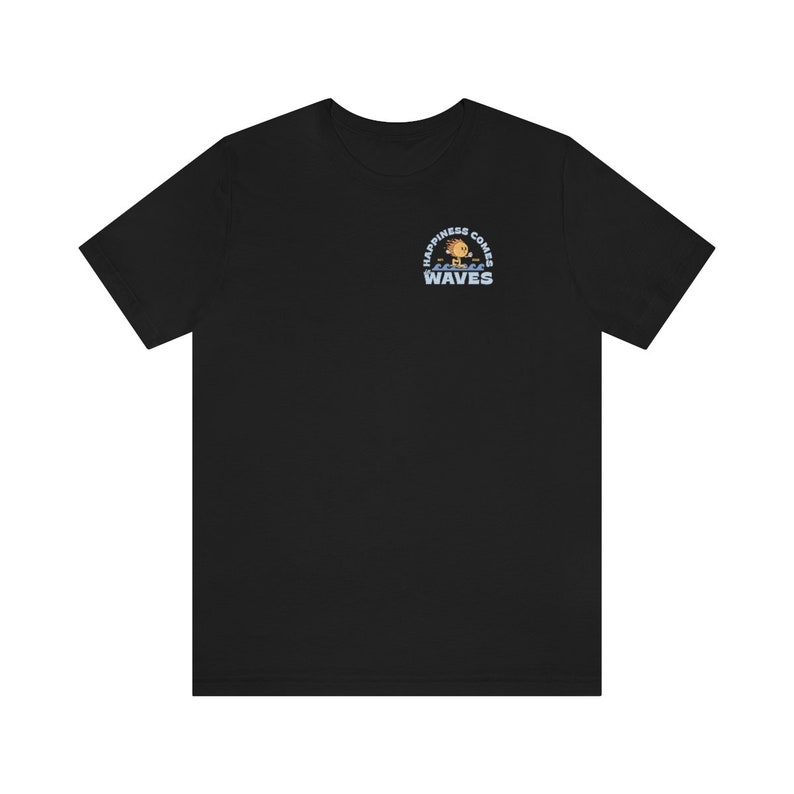 Happiness Comes In Waves Mental Health Shirt Anxiety Shirt Surfer Sun Retro Graphic Tee VSCO Self Care Aesthetic Sun 988 Suicide Awareness image 6