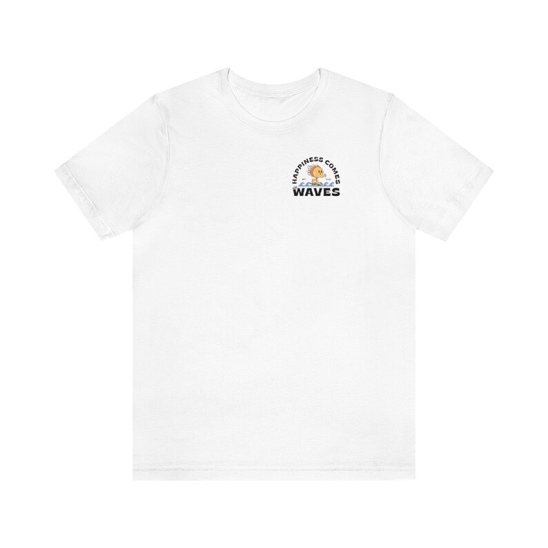 Happiness Comes In Waves Mental Health Shirt Anxiety Shirt Surfer Sun Retro Graphic Tee VSCO Self Care Aesthetic Sun 988 Suicide Awareness image 8
