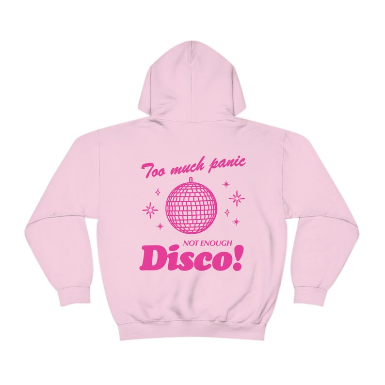 Too Much Panic Not Enough Disco Mental Health Hoodie Mental Health Sweatshirt Disco Ball Y2k Hoodie Cyber y2k Preppy Hoodie Anxiety Shirt image 6
