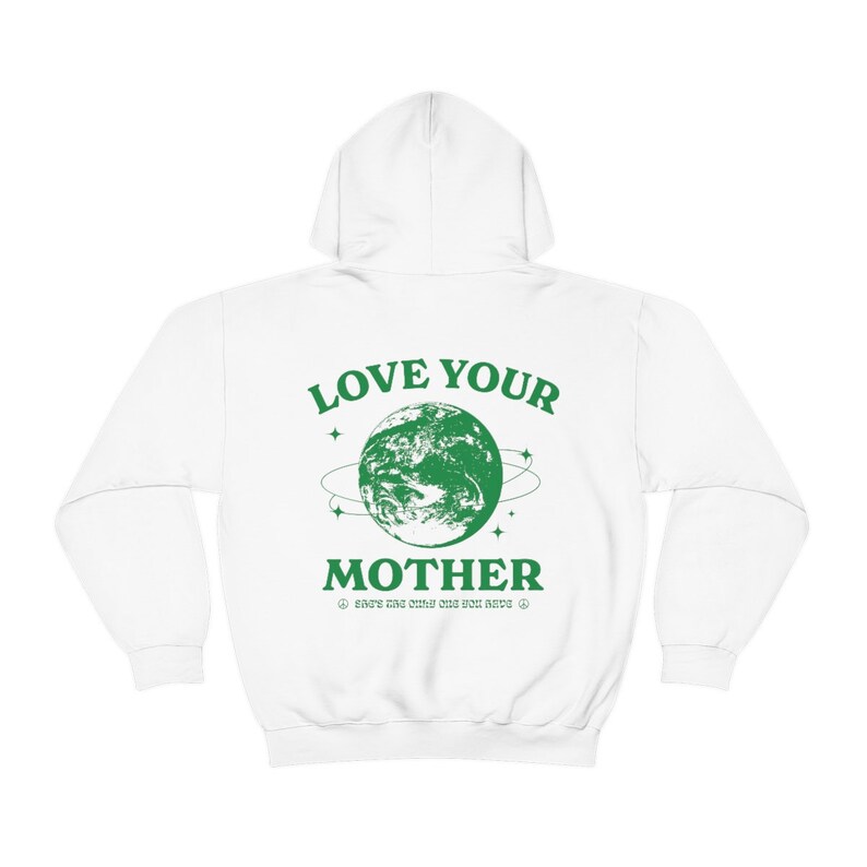 Love Your Mother Granola Girl Aesthetic Hoodie Save The Planet Climate Change VSCO Hoodie Vegan Retro Hoodie Earth Day Shirt image 4
