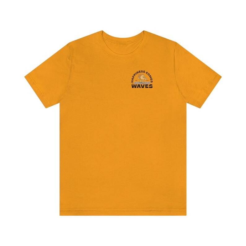 Happiness Comes In Waves Mental Health Shirt Anxiety Shirt Surfer Sun Retro Graphic Tee VSCO Self Care Aesthetic Sun 988 Suicide Awareness image 4