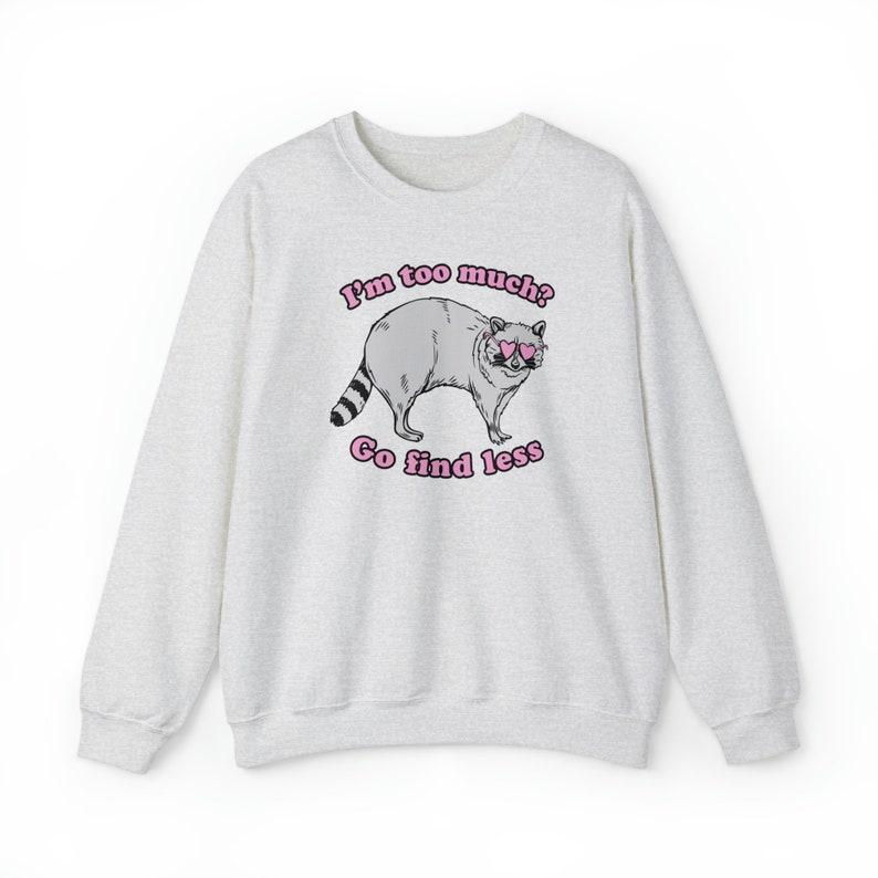 Sono troppo andare a trovare meno procione felpa divertente meme camicia Weirdcore Ironic Tee Weird Stuff Clowncore Possum Opossum girocollo maglione immagine 5