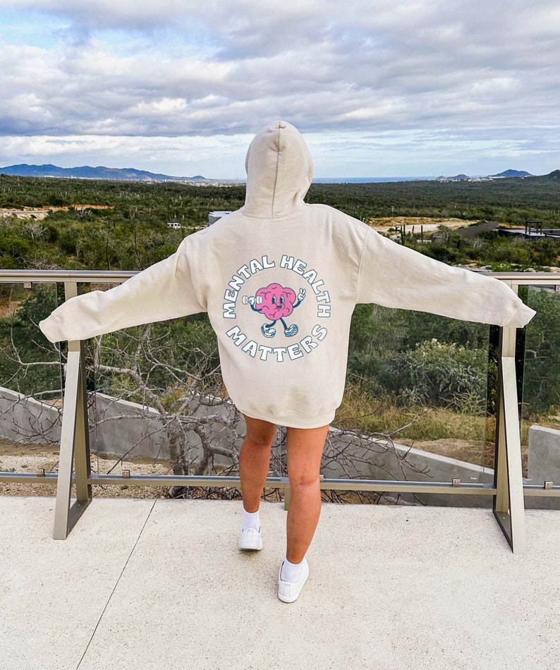 Mental Health Matters Mental Health Hoodie Mental Health Sweatshirt Y2k Hoodie Preppy Hoodie Trendy Sweatshirt Anxiety Depression ADHD image 1