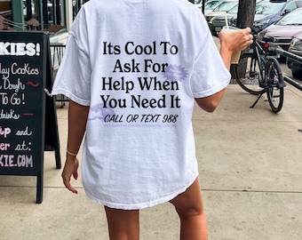Es genial pedir ayuda Camisa de salud mental Concientización sobre el suicidio Camiseta retro 988 Camisa de depresión Asuntos de salud mental Poner fin al estigma