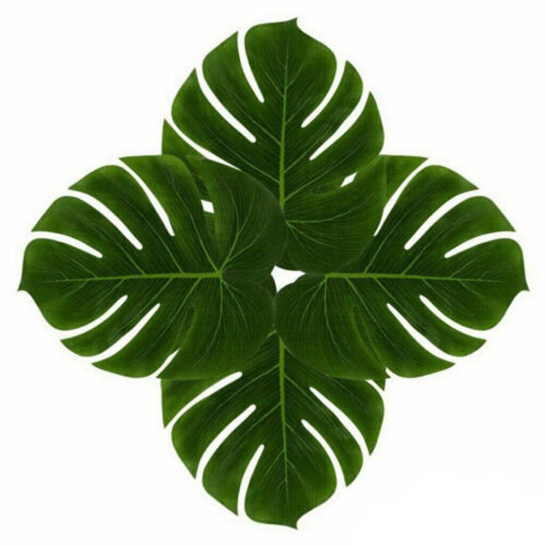 Artificial Palm Leaves Tropical Green Plant Summer Party Etsy UK