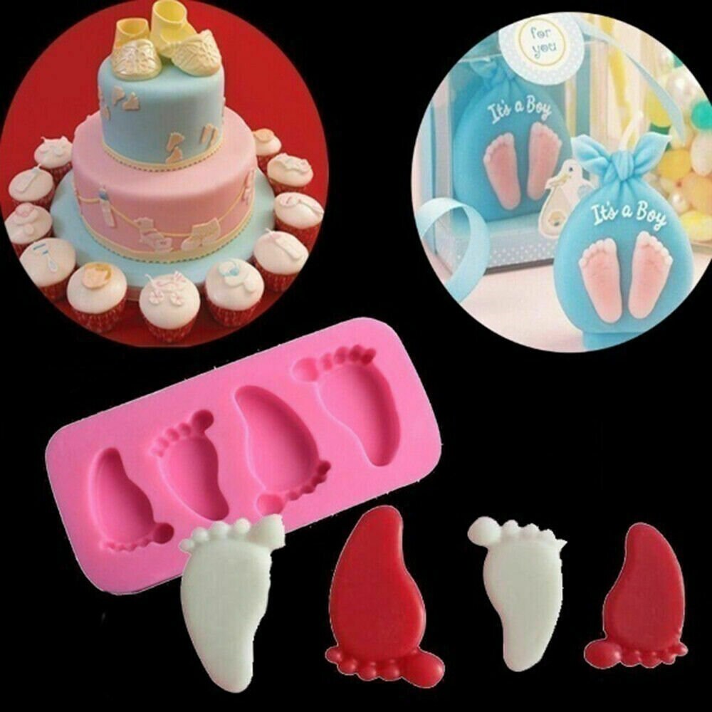 Fondant Cake Decorating Soap Baby Shower Cake Mould Silicone Mold 3D Baby Foot Fondant Cake Decorating Soap Baby Shower Cake Mould Silicone Mold 3D Baby Foot