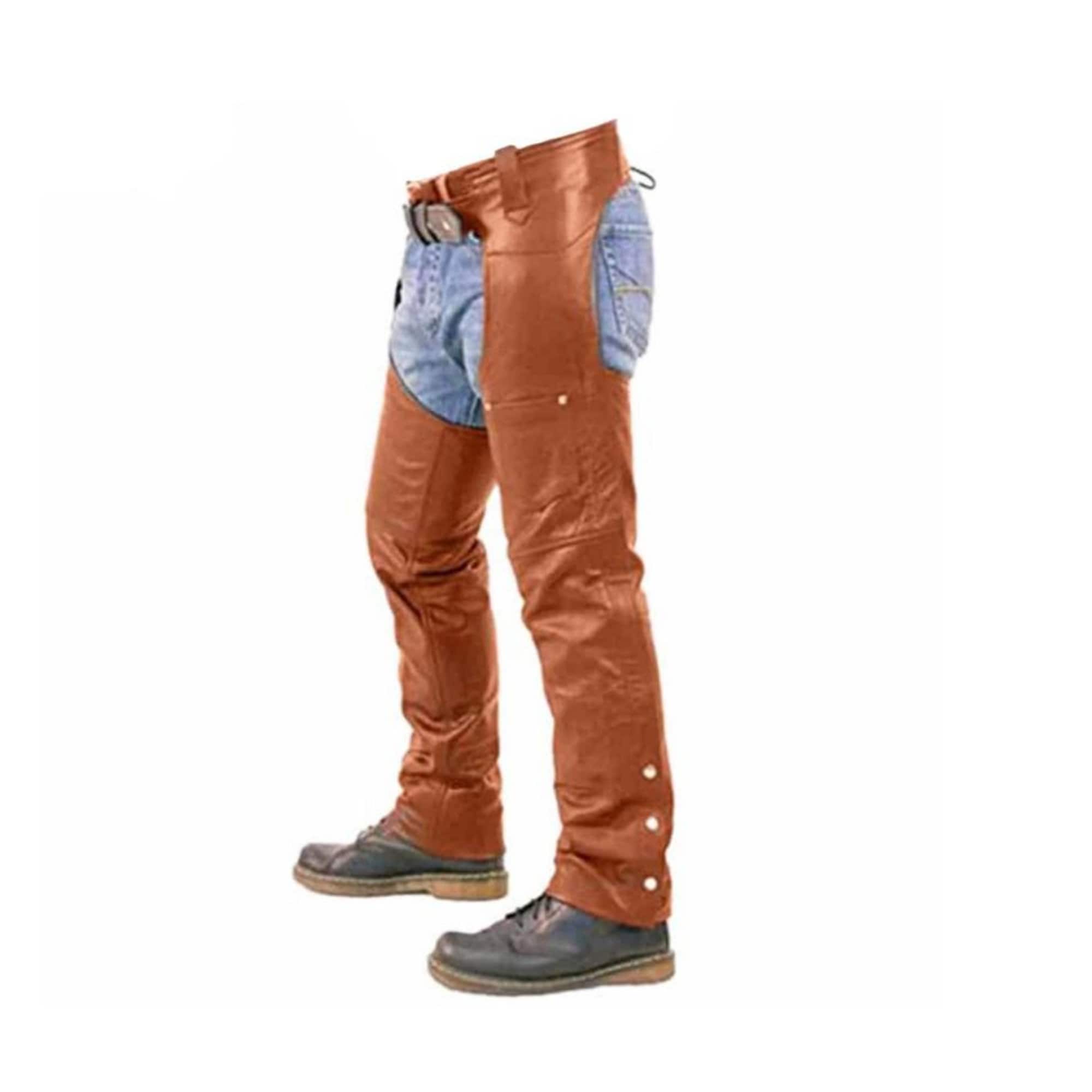 Mens Riding Brown Leather Chaps with Removable India  Ubuy