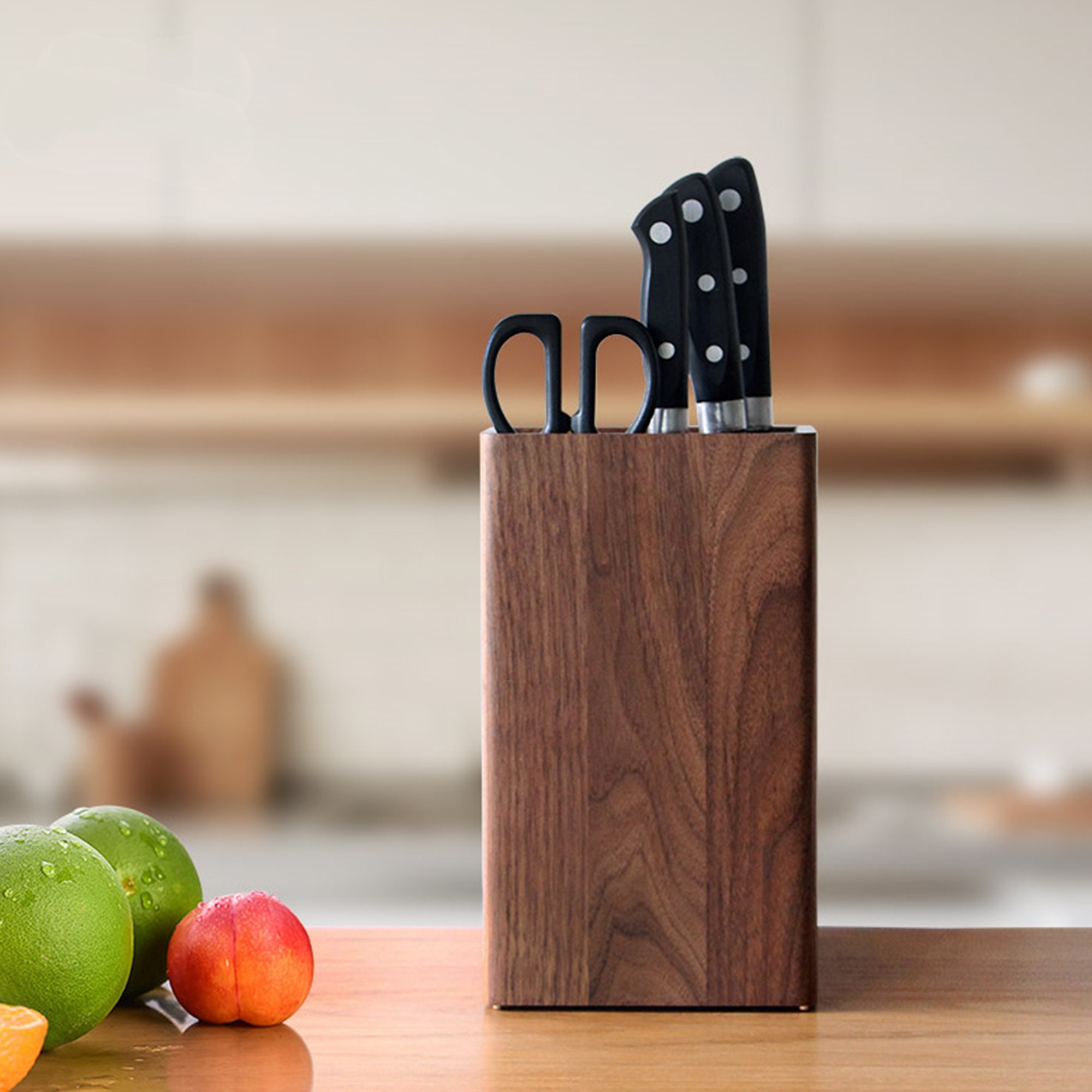 Black Walnut Knife Holder Knife Rack Wooden Universal Knife Etsy