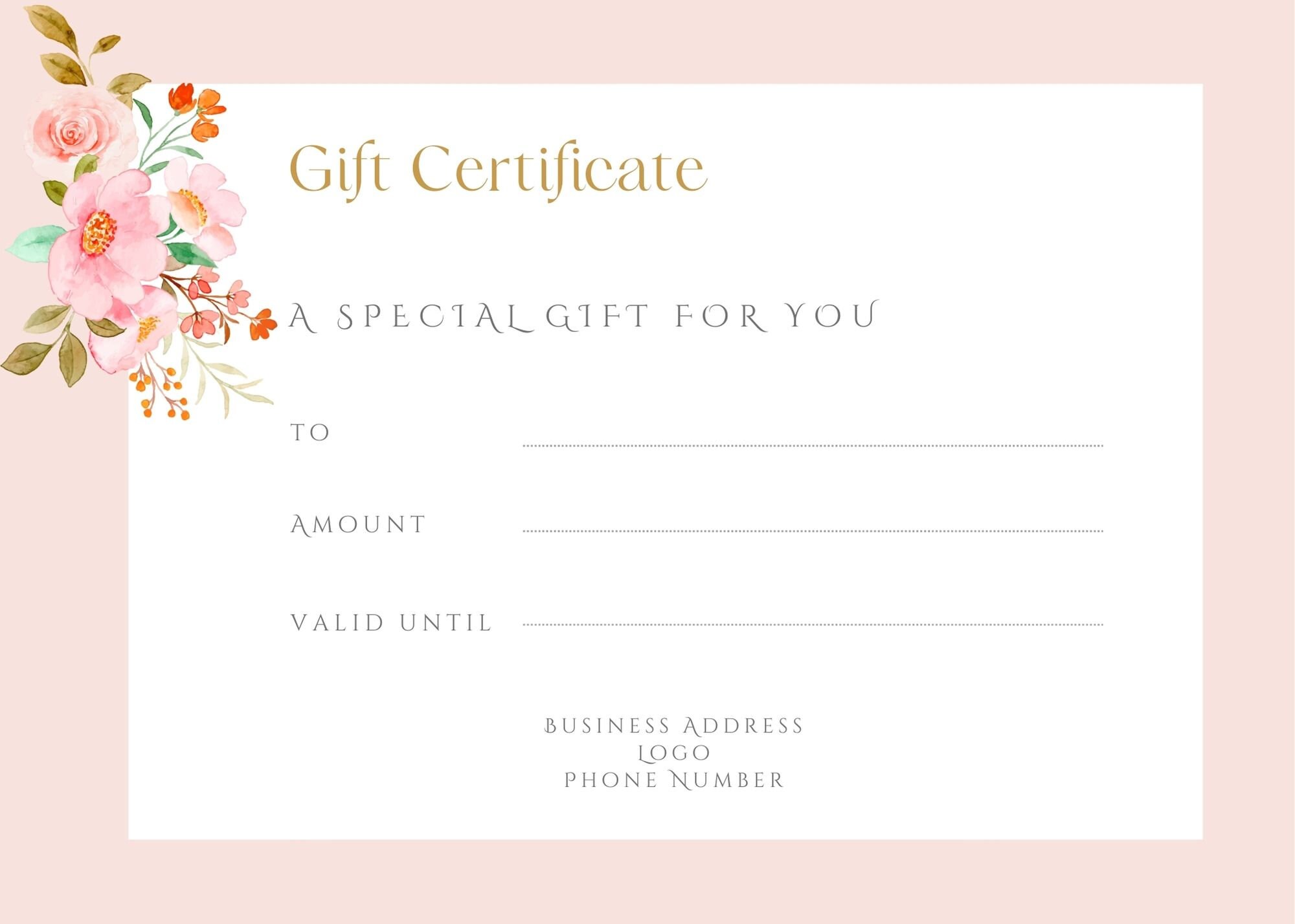 Cute DIY Printable Gift Voucher Certificate Editable Gift - Etsy