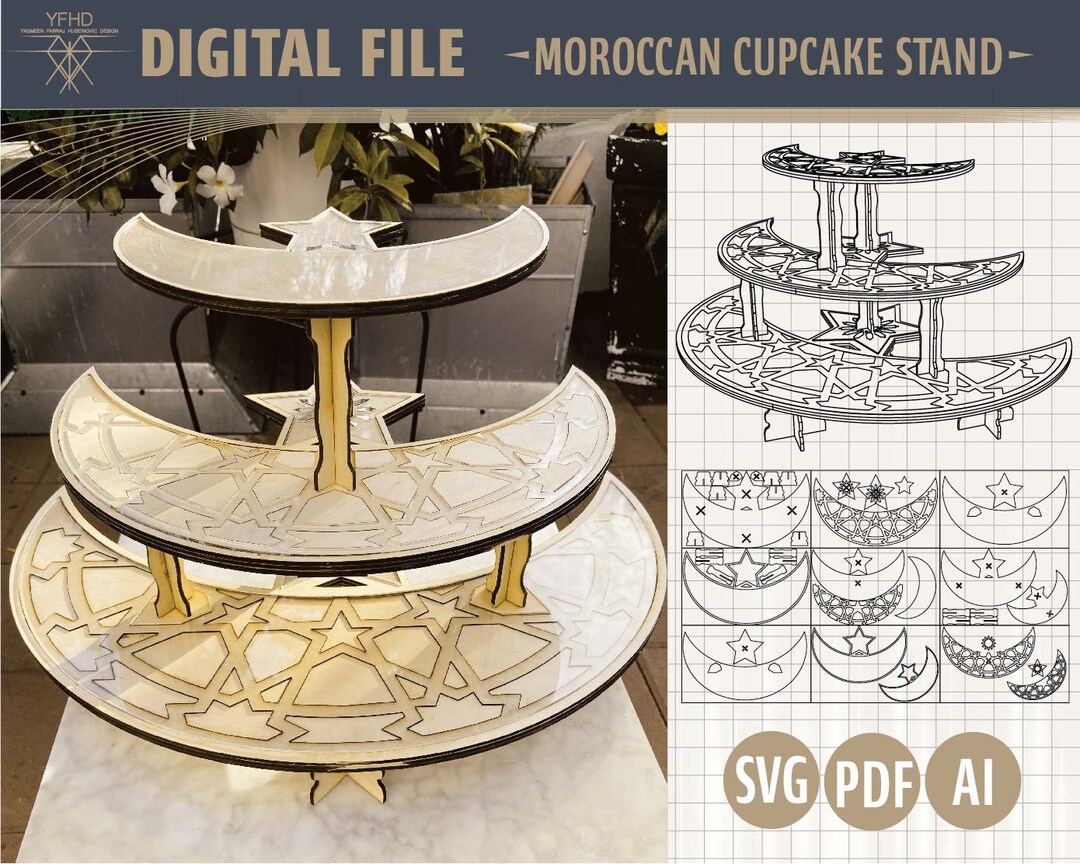 Cupcake Stand Lasercut File, Cupcake Stand Svg, Cupcake Stand Png