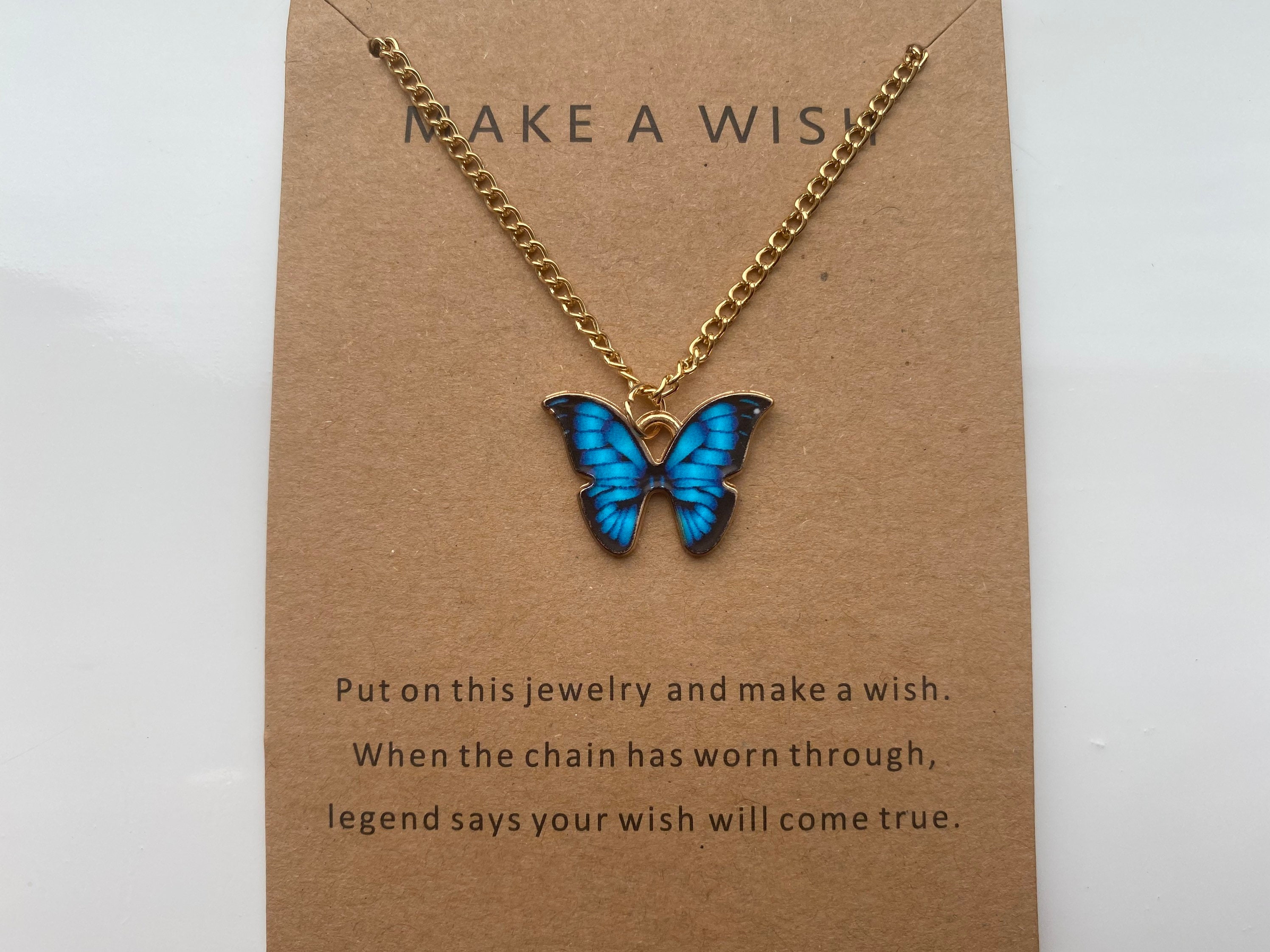 Make a wish butterfly necklace Etsy