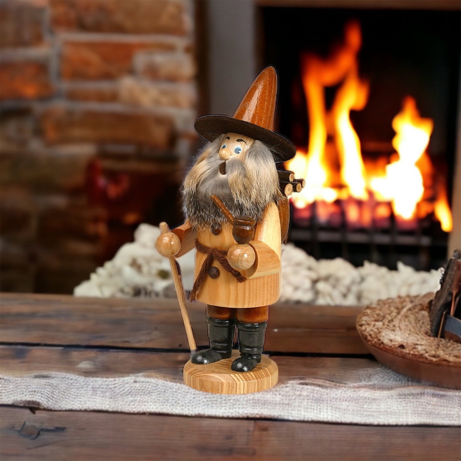 Wood Collector Gnome with belt natural - Made in Germany