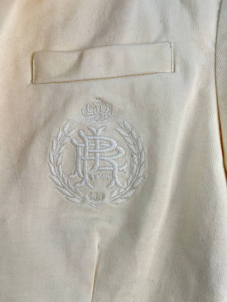 Vintage Polo Ralph Lauren Mujer Blazer Chaqueta Blanco Crema Tamaño S imagen 8