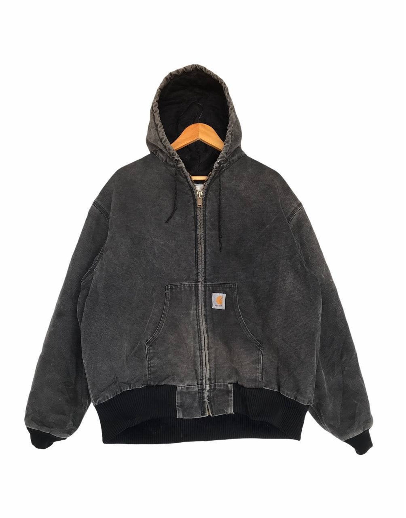 Vintage Carhartt Hoodie Denim Workwear Jacket Blanket Size | Etsy