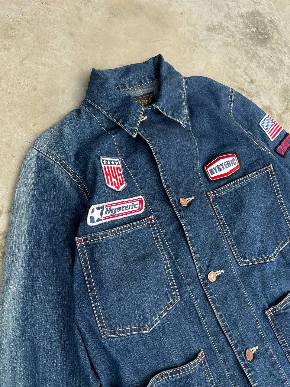 Vintage Hysteric Glamour Chore Jacket Denim Workwear Style Vintage Hysteric Glamour Chore Jacket Denim Workwear Style