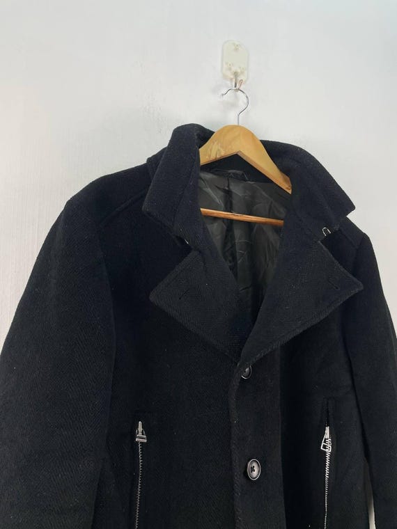 ISSEY MIYAKE men's wool coat sizeL black