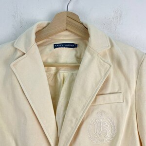 Vintage Polo Ralph Lauren Mujer Blazer Chaqueta Blanco Crema Tamaño S imagen 3