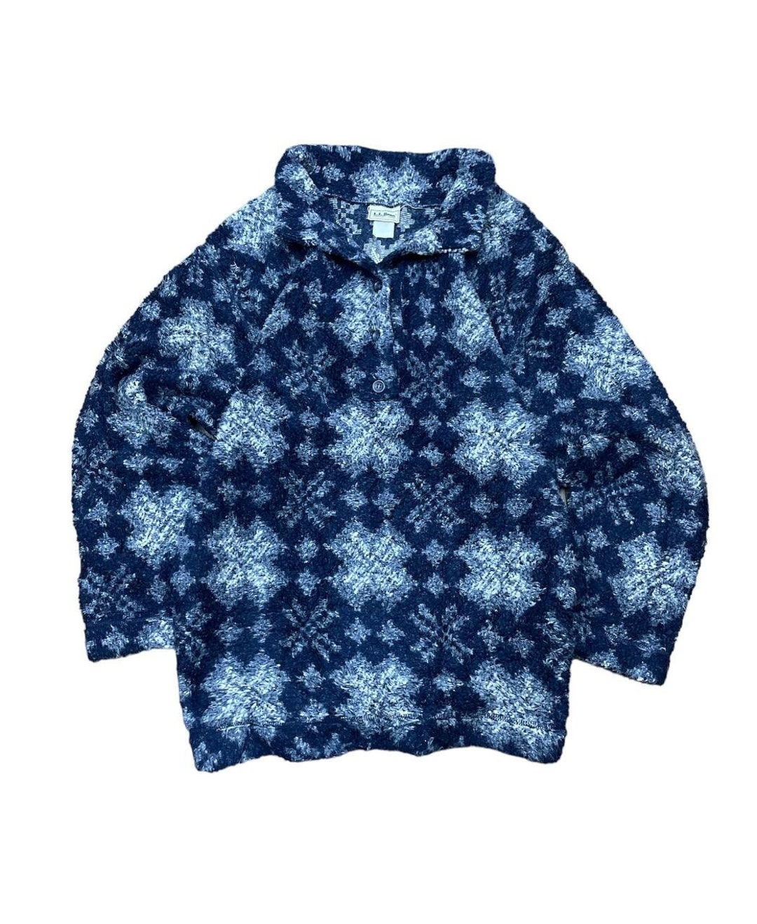 Vintage 90s LL Bean Fleece Jacket Abstract Pattern LL Bean Retro Jacket