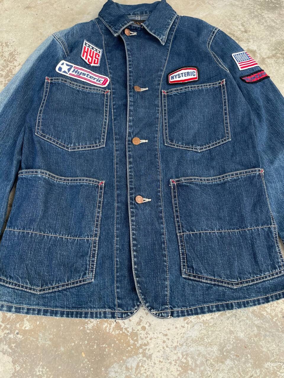 Vintage Hysteric Glamour Chore Jacket Denim Workwear Style Vintage Hysteric Glamour Chore Jacket Denim Workwear Style