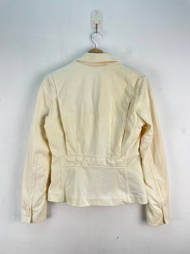 Vintage Polo Ralph Lauren Mujer Blazer Chaqueta Blanco Crema Tamaño S imagen 5