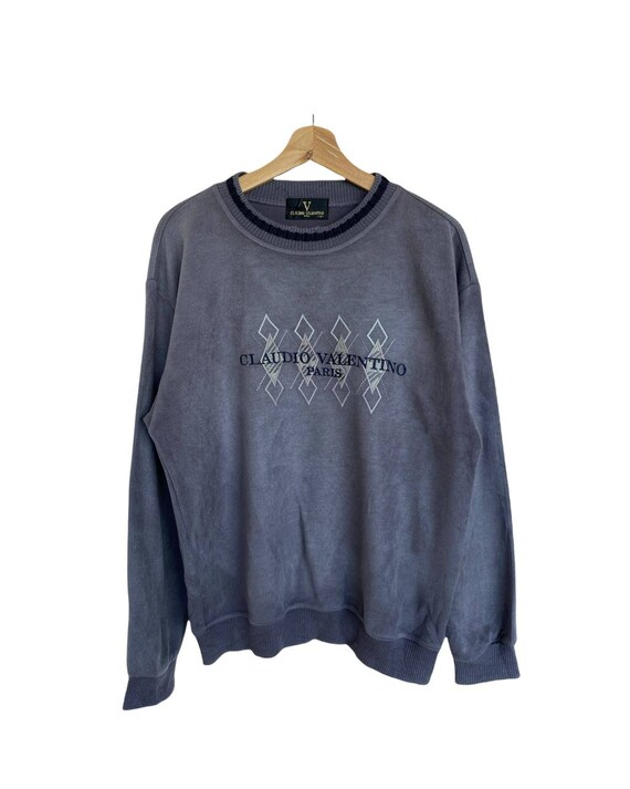 Vintage 90s Claudio Valentino Sweatshirt Crewneck Size Medium Etsy Sweden