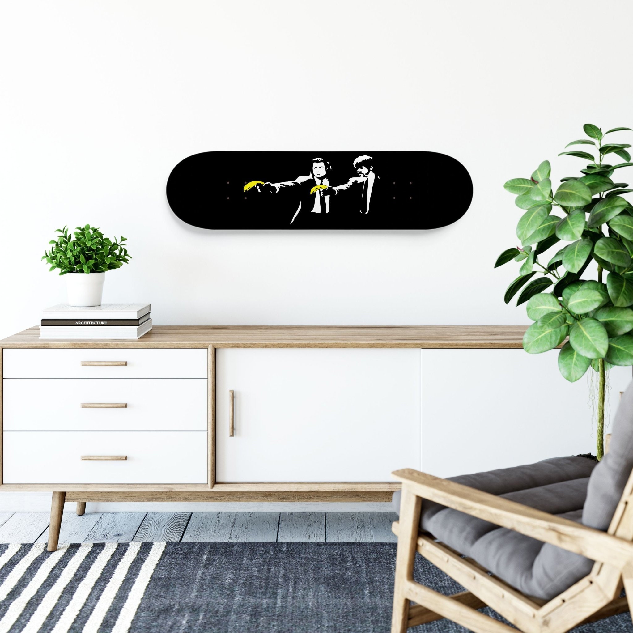 Banana guns Banksy Skateboard Wall Art skate deck Etsy