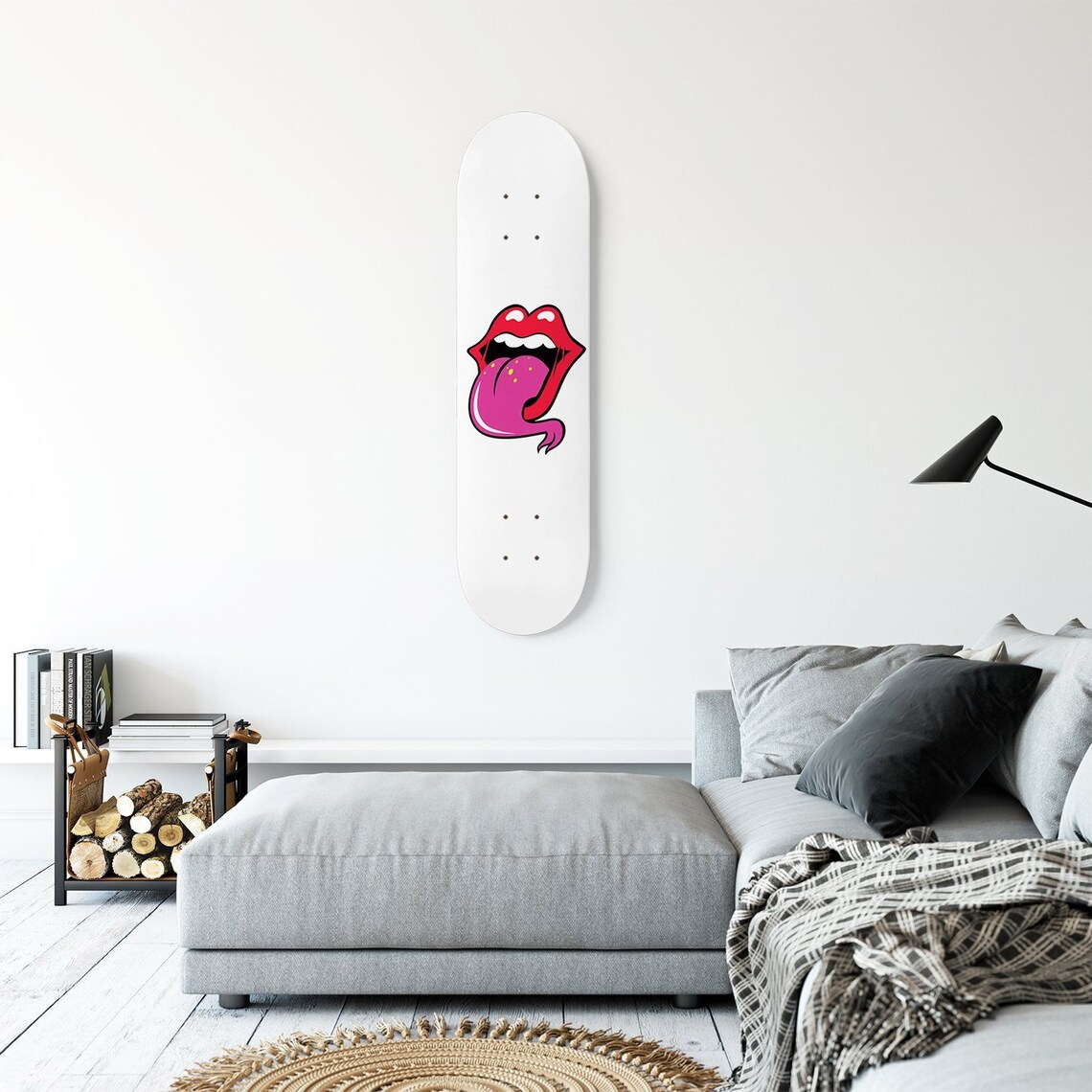 Labios cubierta de skate blanco / decoración de la sala de | Etsy