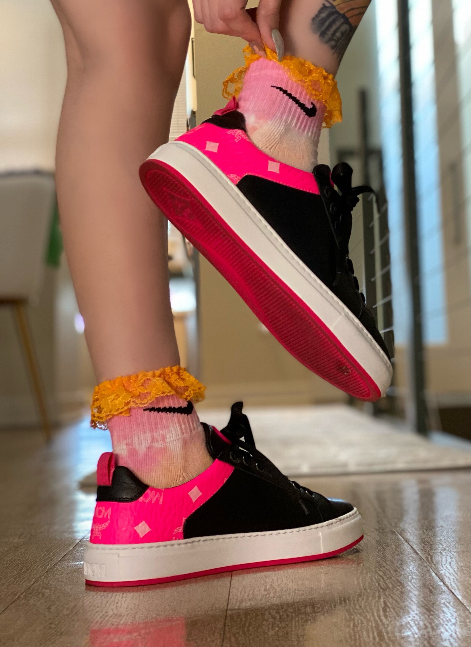 Nike Tie Dye Frilly Ruffle Lace Socks Etsy