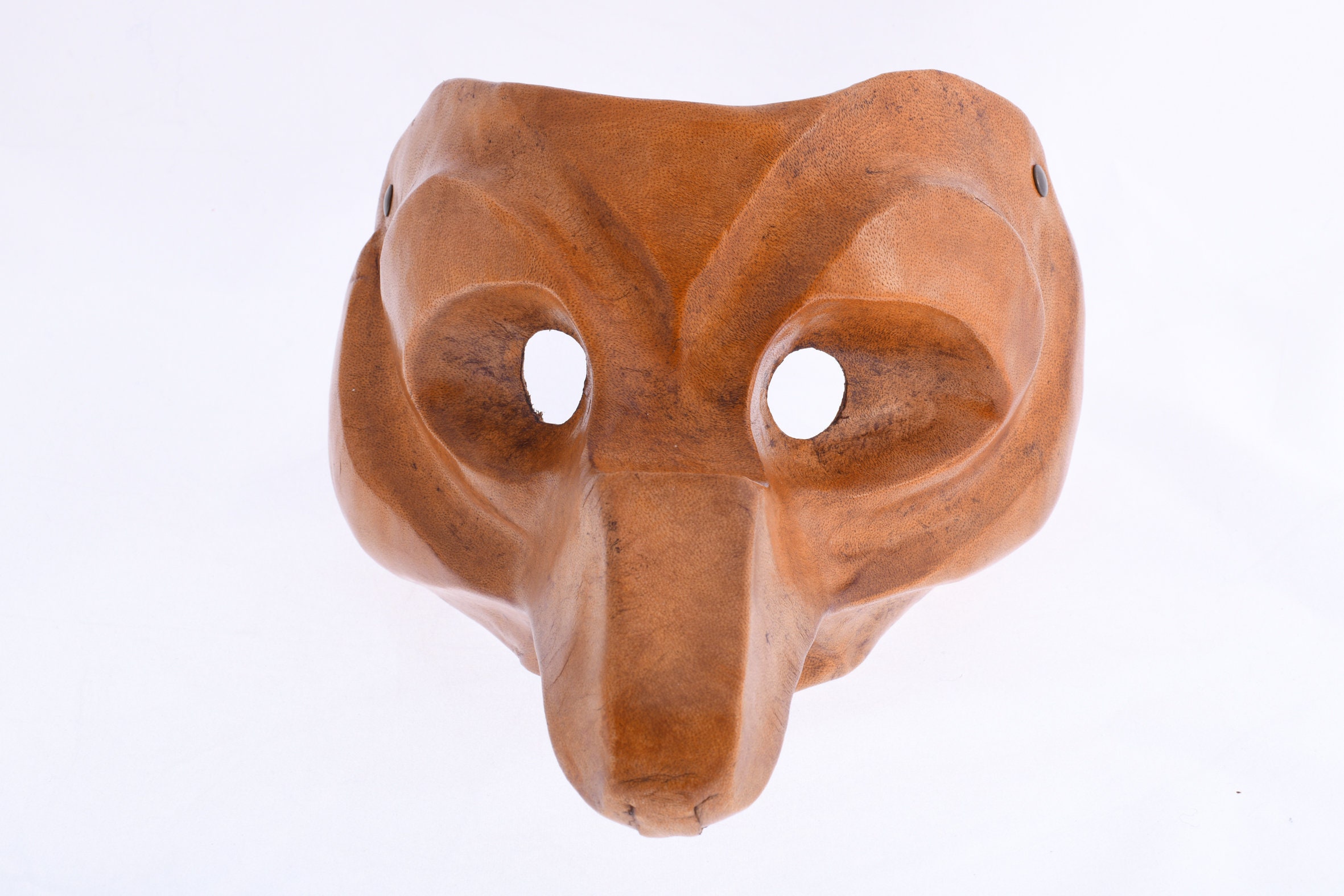 Zanni - Traditional handmade commedia dell'arte leather mask