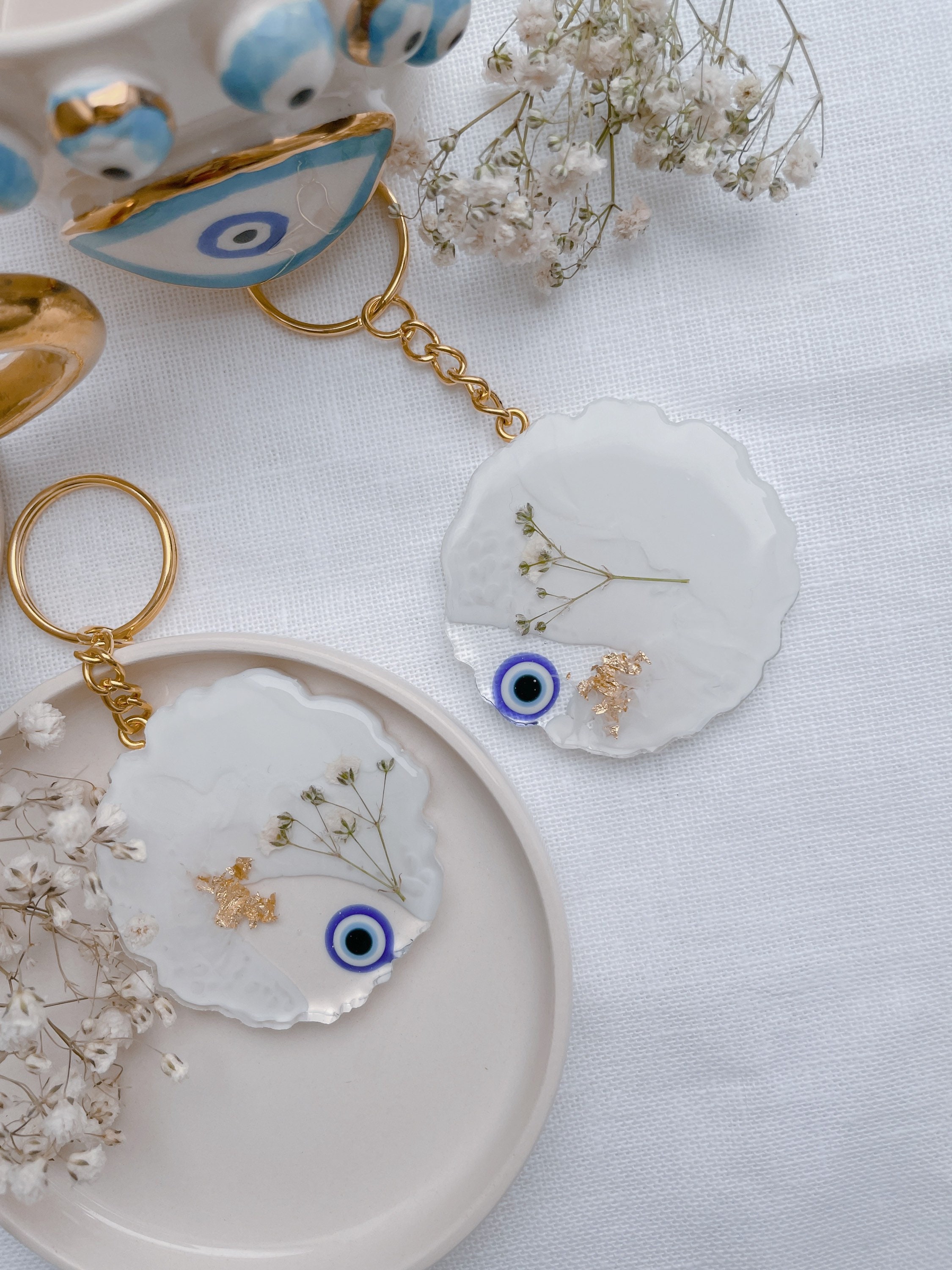 Türkische Blaue Evil Eye Eule Schlüsselbund Schlüsselanhänger Home Decor  Glas Amulett Charm Anhänger Segen Geschenk