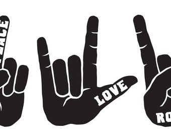Free Free 126 Peace Love Rock And Roll Svg SVG PNG EPS DXF File