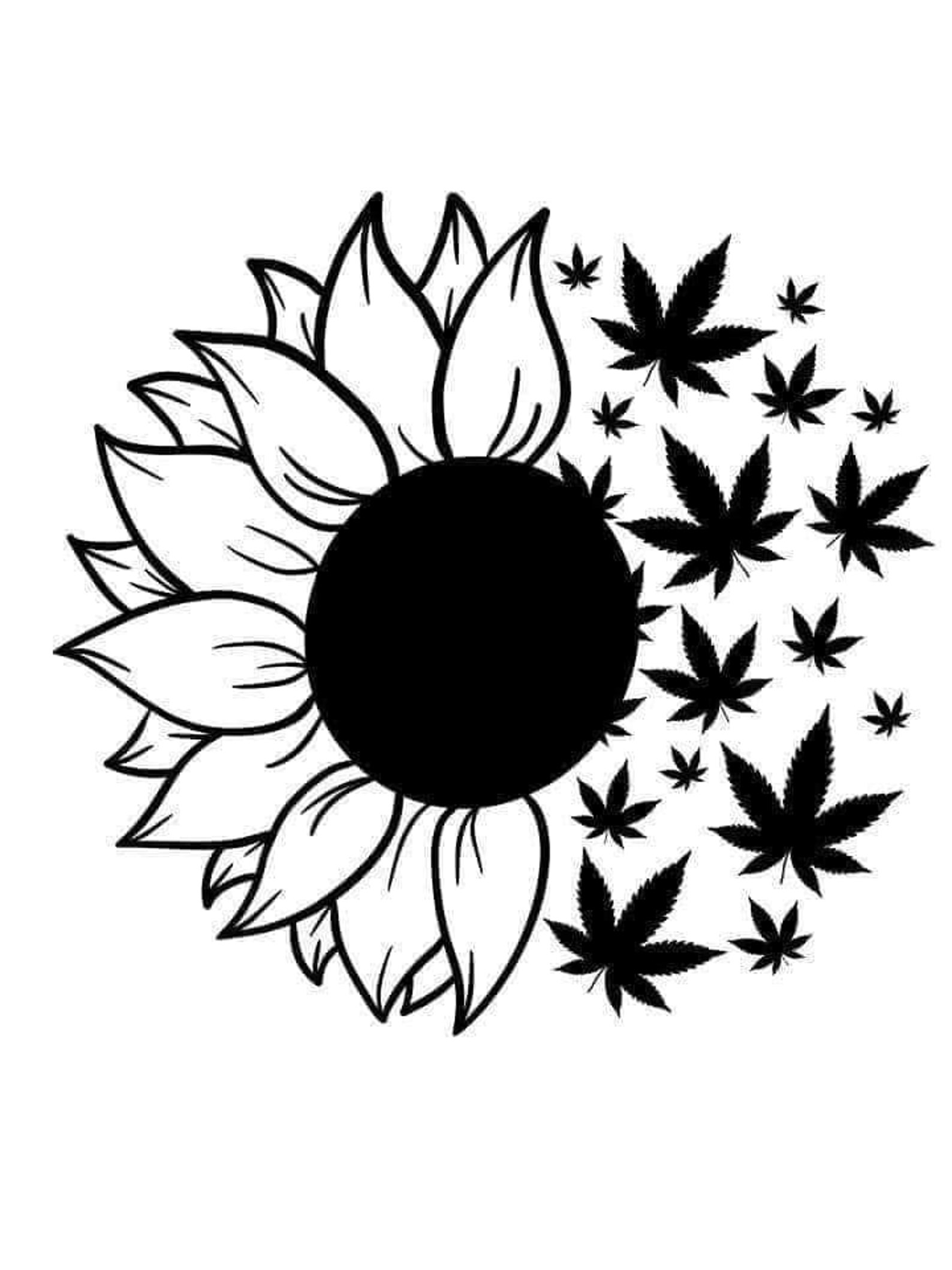 Sunflower Marijuana Leaf Decal Car Decal 420 Weed Etsy