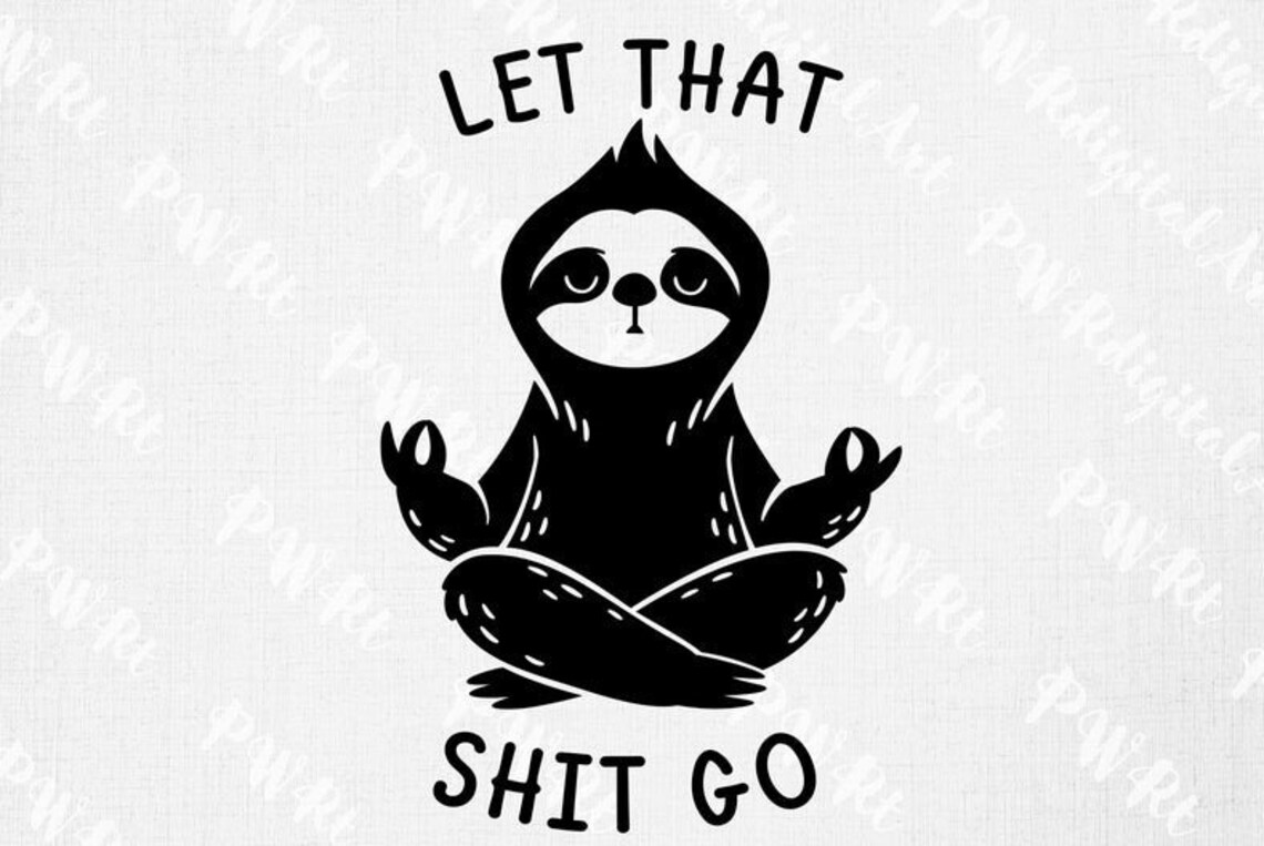 Yoga Sloth Decal Car Decal Let It Go Etsy