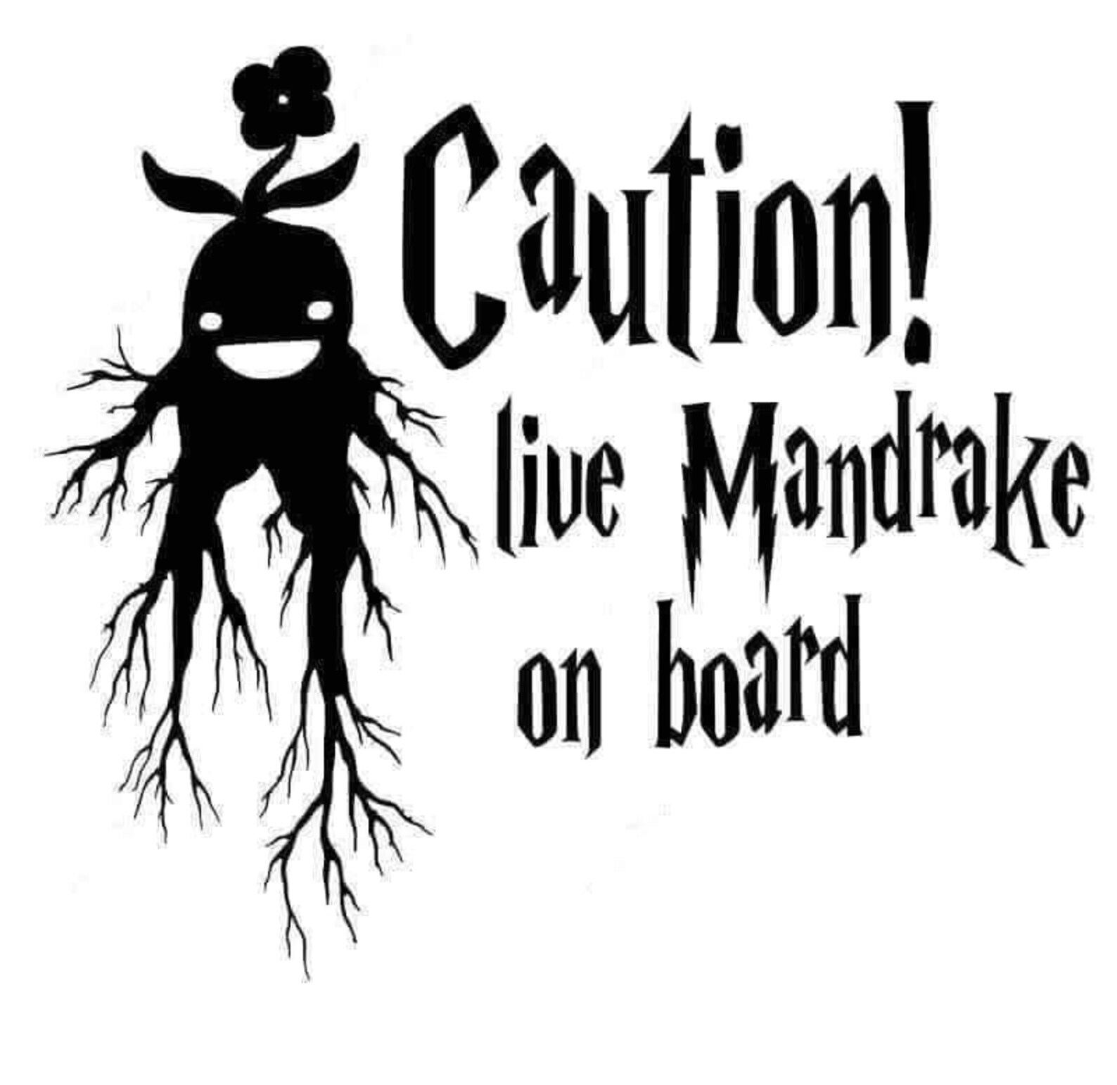 Caution Mandrake on Board Decal Car Decal Baby on Board Etsy