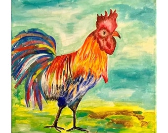 Peinture acrylique de coq