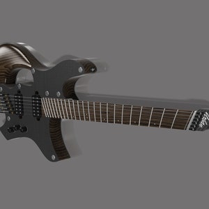 Custom Headless Guitar design for CNC router machine or to hand craft. Includes all Fusion 360  CAD 2D and 3D dxf stl igs files
